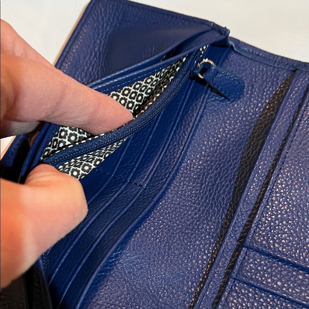 Brighton Navy Embossed Love Wallet - Picture 4 of 6